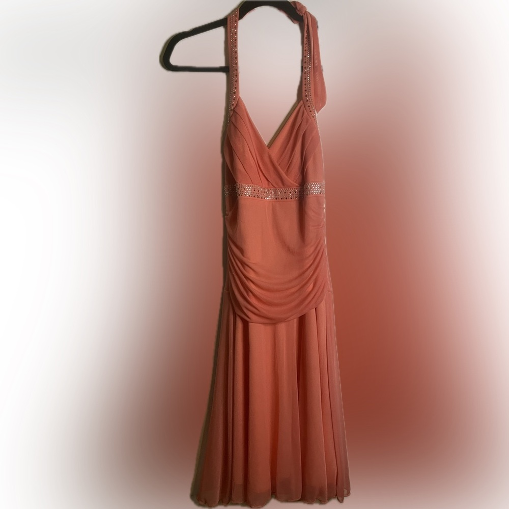 TRIXXI Coral Formal Halter-Top Dress